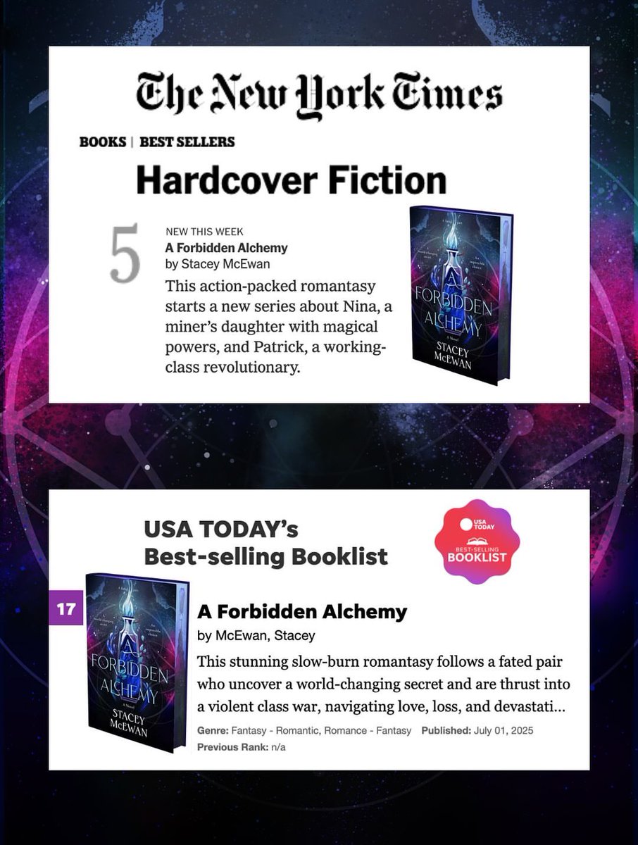 Amy Collins (@askamycollins) on Twitter photo ✨A FORBIDDEN ALCHEMY is an instant New York Times and USA Today bestseller!✨
Congratulations @staceymcewanbooks and THANK YOU readers!!!!
.
Thank you
@simonandschuster <a href="/nytimes/">The New York Times</a> @usatoday <a href="/TalcottNotch/">Talcott Notch Literary Services</a> ✨A FORBIDDEN ALCHEMY is an instant New York Times and USA Today bestseller!✨
Congratulations @staceymcewanbooks and THANK YOU readers!!!!
.
Thank you
@simonandschuster <a href="/nytimes/">The New York Times</a> @usatoday <a href="/TalcottNotch/">Talcott Notch Literary Services</a>