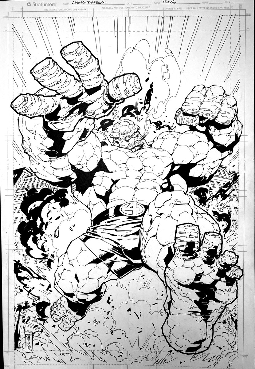 J_Johnson_Art's tweet image. Here's an old Thing from the Fantastic Four piece.