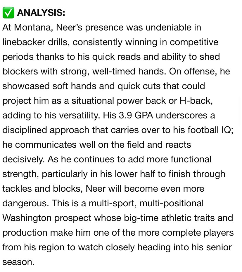 Cooper Neer (@cooperneer) on Twitter photo Thanks <a href="/sixstarfootball/">Six Star Football | PLUS+</a> for the write-up on my time at the <a href="/MontanaGrizFB/">Montana Griz Football</a> camp! Appreciate the recognition for my defensive efforts.
<a href="/CoachTimHauck/">Tim Hauck</a> <a href="/Coach_Hauck/">Coach Bobby Hauck</a> <a href="/coachcooperUM/">Roger Cooper</a> <a href="/GrizCoachGreen/">Justin Green</a> <a href="/KeatonJ_3/">Keaton Johnson</a> Thanks <a href="/sixstarfootball/">Six Star Football | PLUS+</a> for the write-up on my time at the <a href="/MontanaGrizFB/">Montana Griz Football</a> camp! Appreciate the recognition for my defensive efforts.
<a href="/CoachTimHauck/">Tim Hauck</a> <a href="/Coach_Hauck/">Coach Bobby Hauck</a> <a href="/coachcooperUM/">Roger Cooper</a> <a href="/GrizCoachGreen/">Justin Green</a> <a href="/KeatonJ_3/">Keaton Johnson</a>