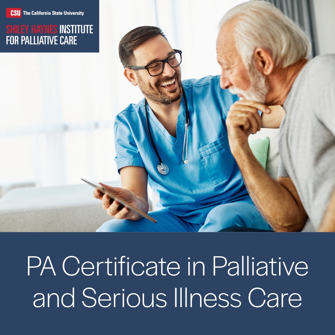 csupalliative's tweet image. PAs: Want to lead in serious illness care?
The PA Certificate in Palliative & Serious Illness Care certificate course starts Sept. 18.
✔️ Fully online
✔️ Case-based & practical
✔️ Flexible for working professionals
Learn more: bit.ly/4cizBqm
#PalliativeCare