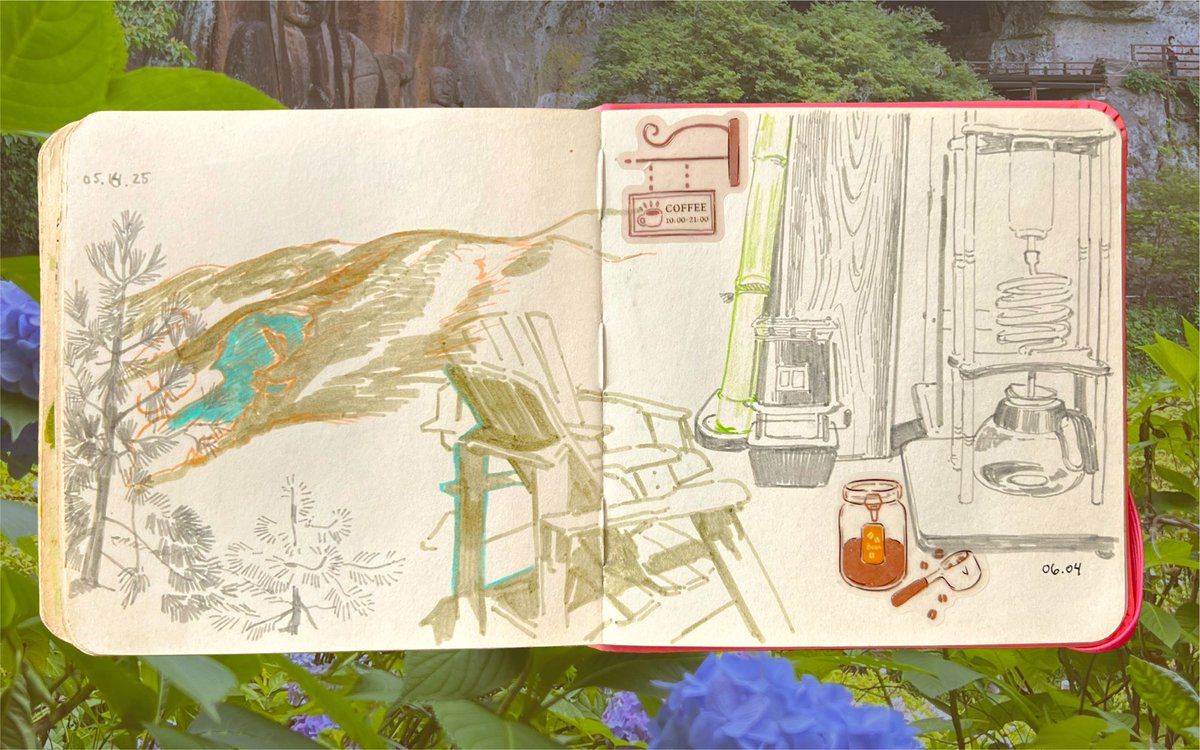 Sketches from one of the most healing trips of my life in Taketa, Japan ^^
