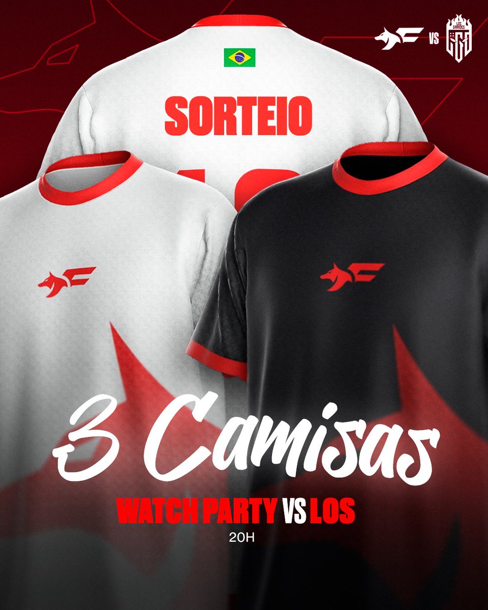 SORTEIO DE 3 CAMISAS! 

Estamos ao vivo e durante a watchparty do jogo vs LOS grandes, faremos o sorteio de 3 camisas para o chat. 

Para participar, basta seguir as regras: 

- Seguir 
- Dar RT 
- Estar na live, o resultado sairá lá

📺: twitch.tv/f4talitygg
Boa sorte.