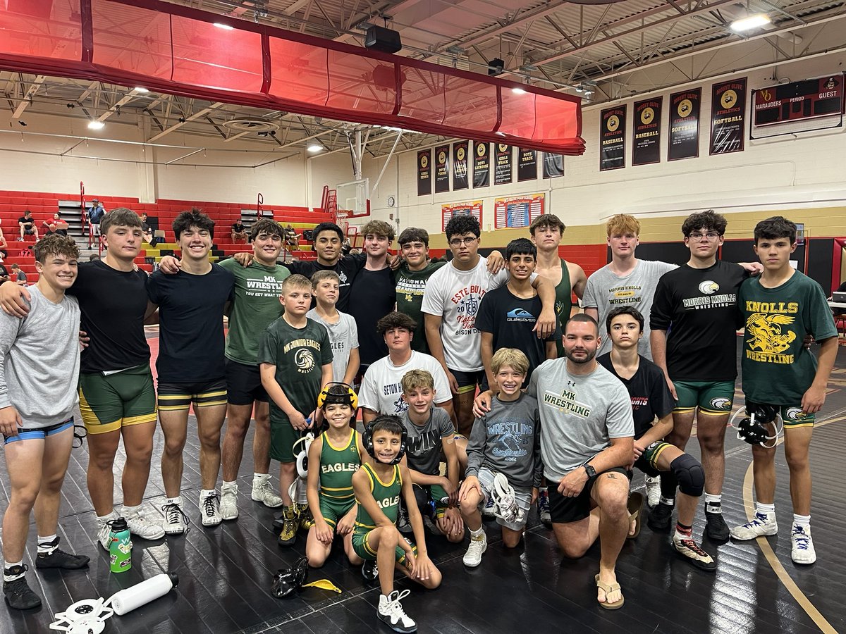 What a great day for MK Wrestling! The Golden Eagles and Jr. Eagles took 5th place at the Mt. Olive duals. Lots of laughs and memories made today. What summer wrestling is all about! #Family