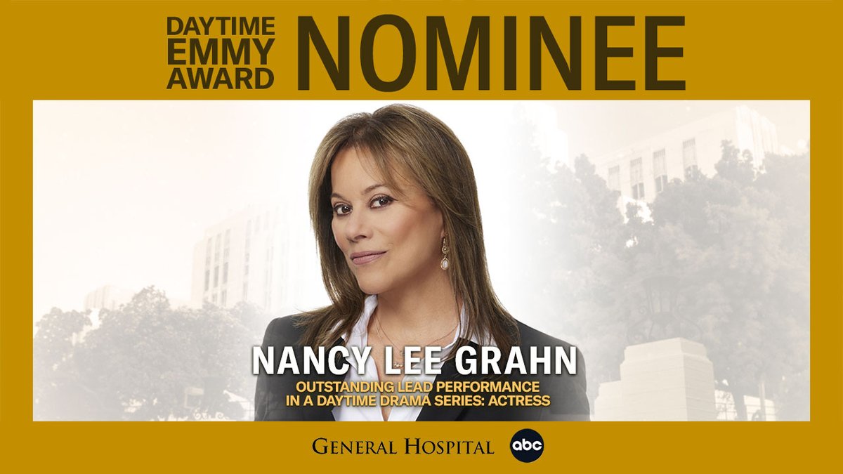 Please help us congratulate @nancyleegrahn on her <a href="/DaytimeEmmys/">Daytime Emmys</a> Nomination for Outstanding Lead Performance in a Daytime Drama Series: Actress! 👏👏👏 #DaytimeEmmys #GH #GeneralHospital