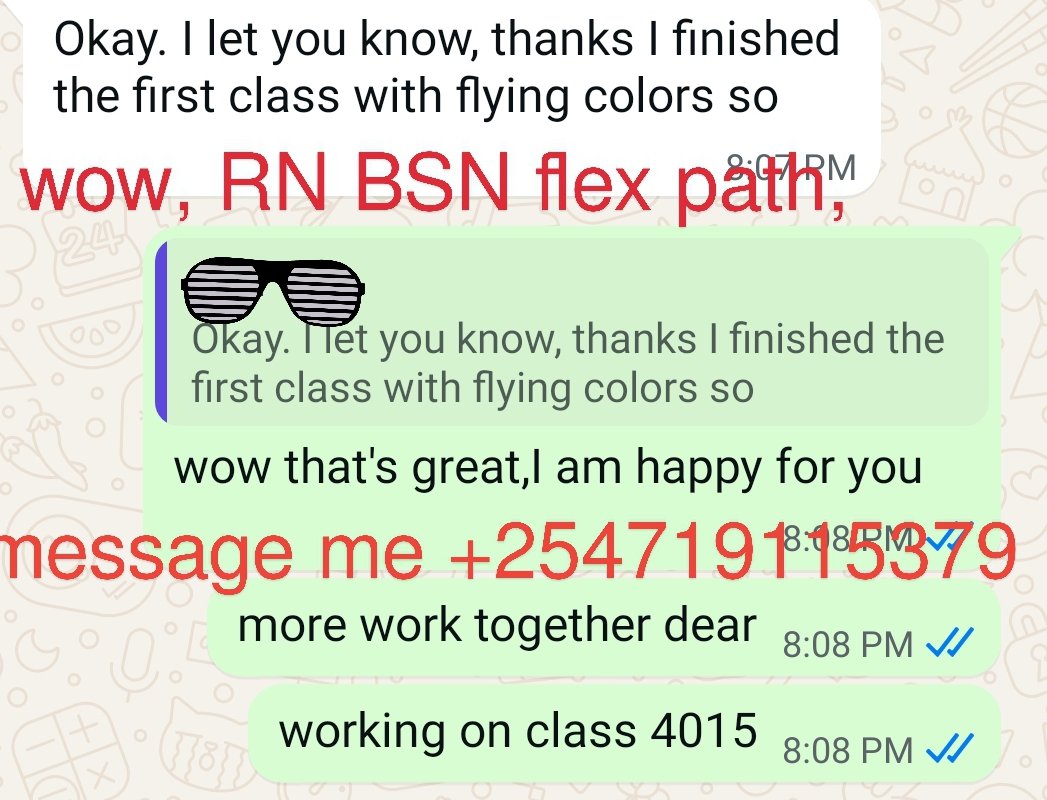 Professor1Ron's tweet image. RN BSN flex path message me I got you covered