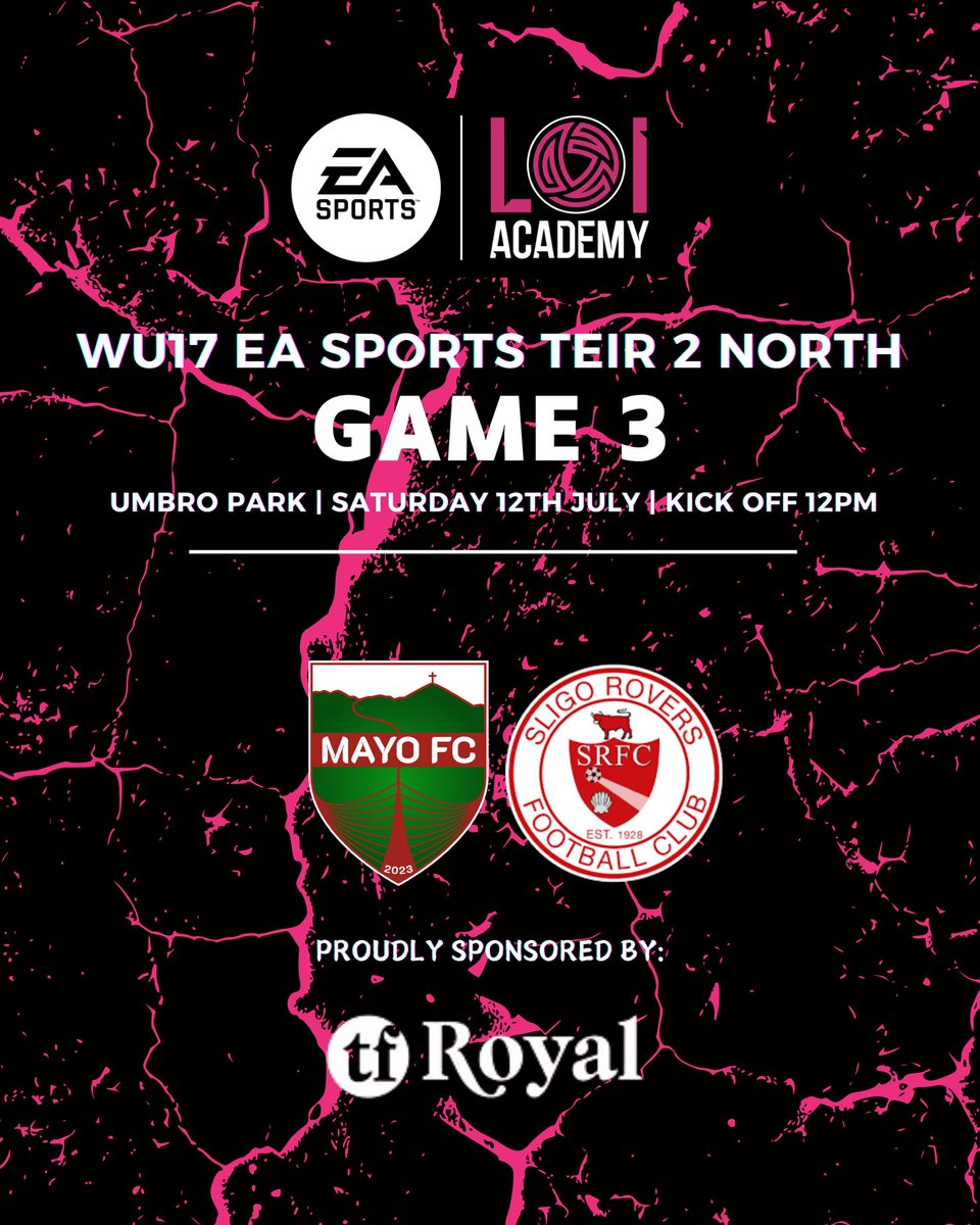 Our WU17s kick off our weekend of football where they welcome Sligo Rovers to Umbro park on Saturday at 12pm 🟢🔴