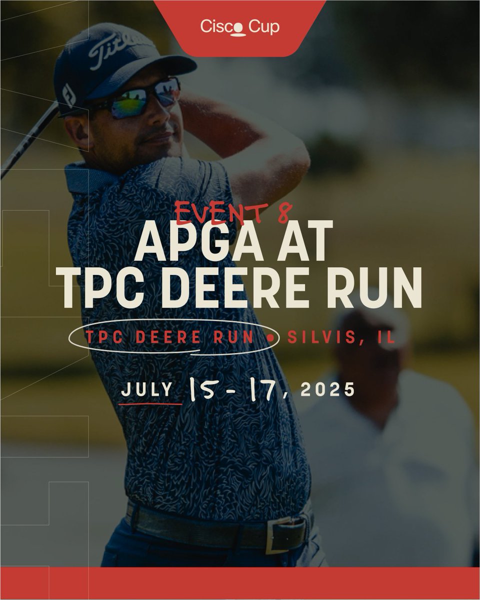 APGA Tour (@apga_tour) on Twitter photo The APGA Tour is headed to TPC Deere Run, home of the PGA TOUR's <a href="/JDCLASSIC/">John Deere Classic</a>.
54 holes. Midwest heat. Cisco Cup points on the line. It all goes down July 15–17 in Silvis, IL.
#APGATour #CiscoCup #TPCDeereRun The APGA Tour is headed to TPC Deere Run, home of the PGA TOUR's <a href="/JDCLASSIC/">John Deere Classic</a>.
54 holes. Midwest heat. Cisco Cup points on the line. It all goes down July 15–17 in Silvis, IL.
#APGATour #CiscoCup #TPCDeereRun