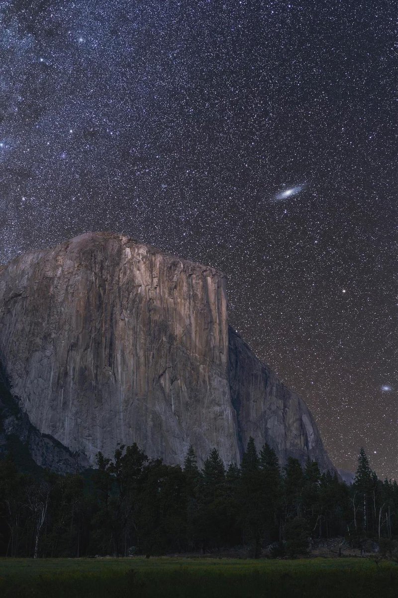 Andromeda galaxy rising over El Capitan