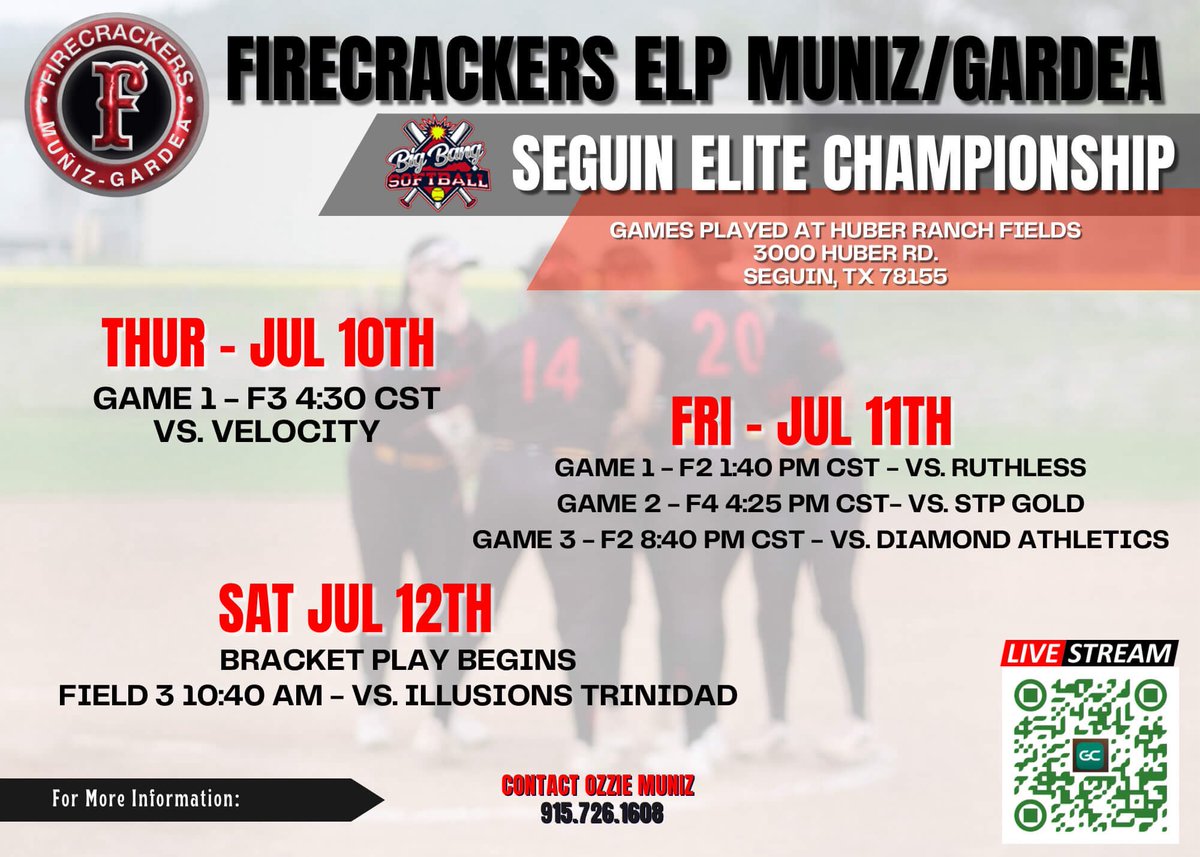 Last one in Seguin before we host our Hector Flores Showcase in El Paso. Come watch us compete. Still got plenty of 2026’s available… 🧨🥎