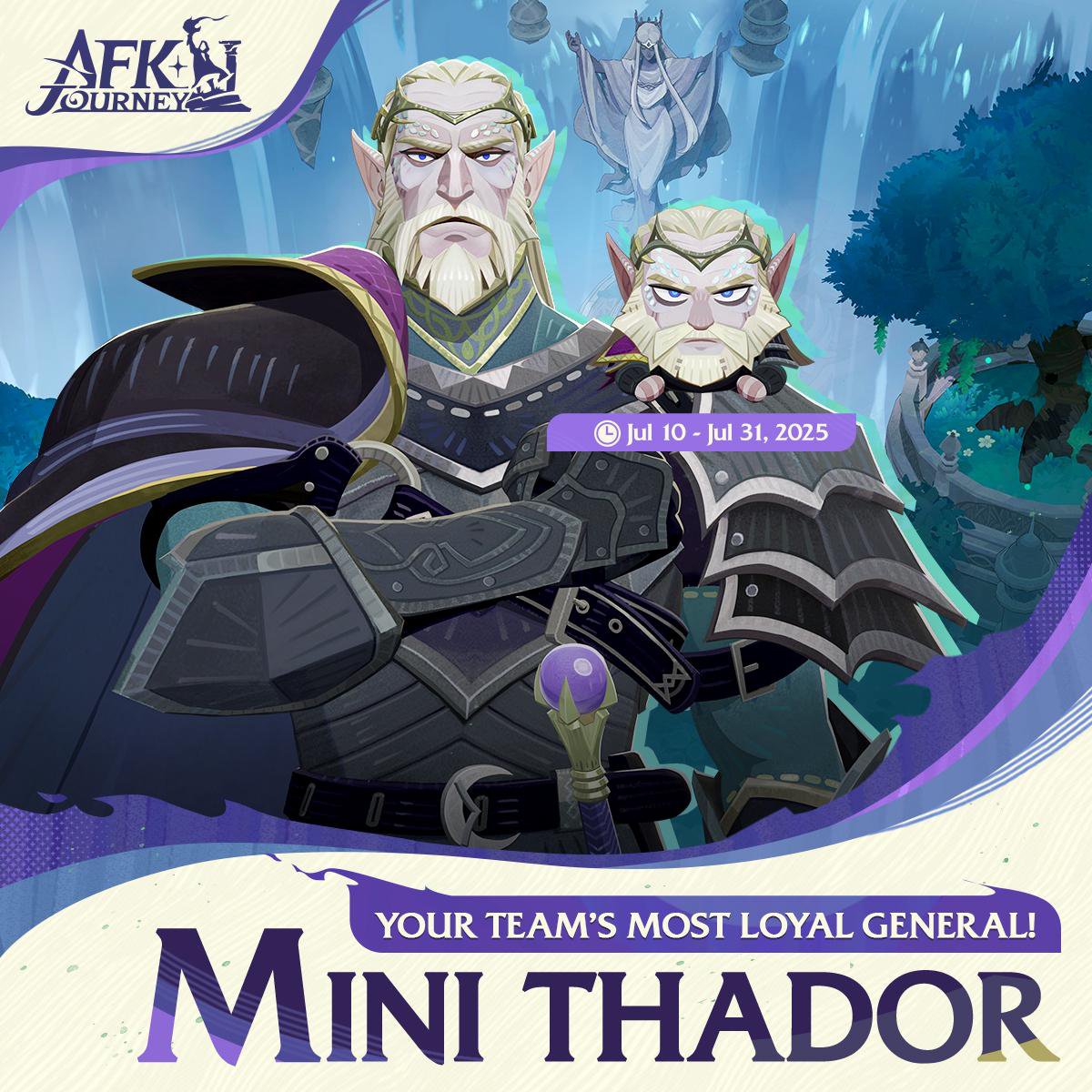 Level up your headwear with Mini Thador! 

Channel Thador’s might and strike fear into the hearts of your enemies. #AFKJourney