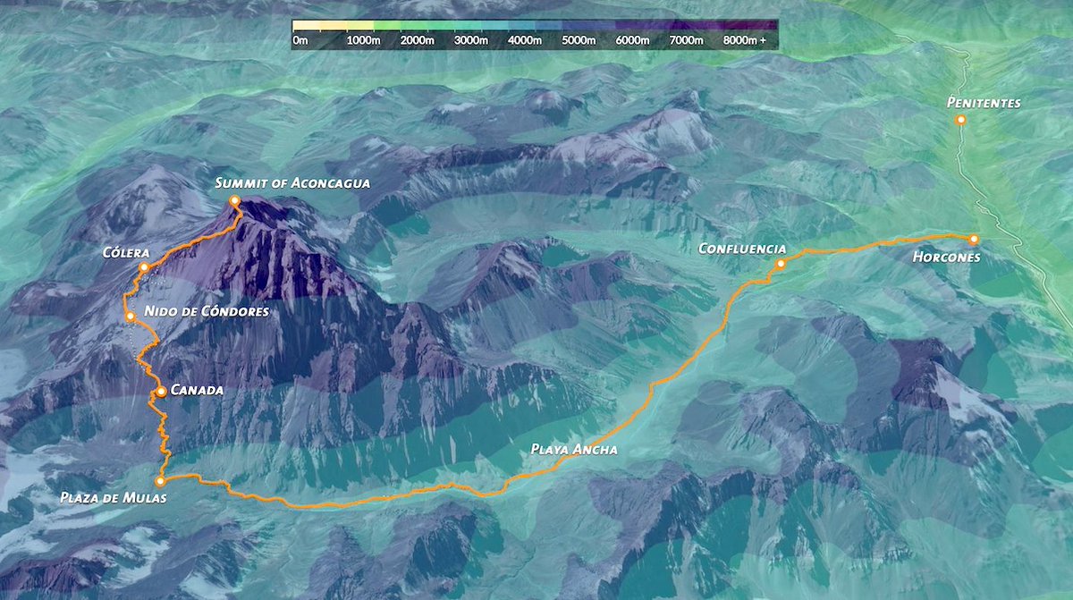 CumbresMagazine's tweet image. 🏔️ La Ruta Normal al Aconcagua (6,962m) exige una buena preparación. Desde Horcones (2,950m), pasando por los CB Confluencia y Plaza de Mulas (4,370m), y 3 campamentos altos. La cumbre demanda superar Portezuelo del Viento y la Canaleta
#Aconcagua #Montaña #GrajalesExpeditions