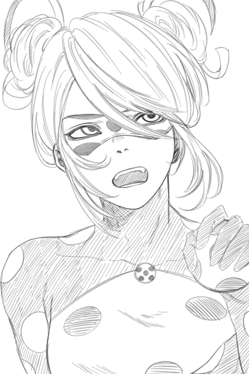 kh_atori's tweet photo. Photocard sketch but false 
#MiraculousLadybug https://t.co/xxlasKeSa2