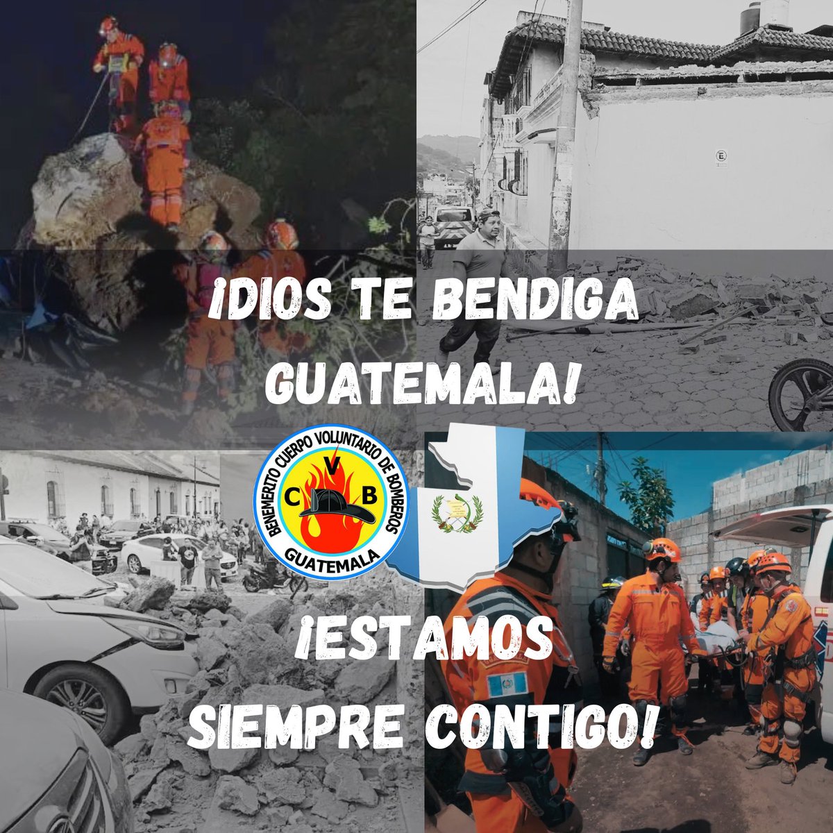 El Benemérito Cuerpo Voluntario de Bomberos de Guatemala sigue al frente, siempre listo para servir.

Con Disciplina, Honor y Abnegación, trabajamos sin descanso para apoyar a nuestra población.

Estamos aquí para ti, Guatemala. 

#CVBalServicio🫡🇬🇹