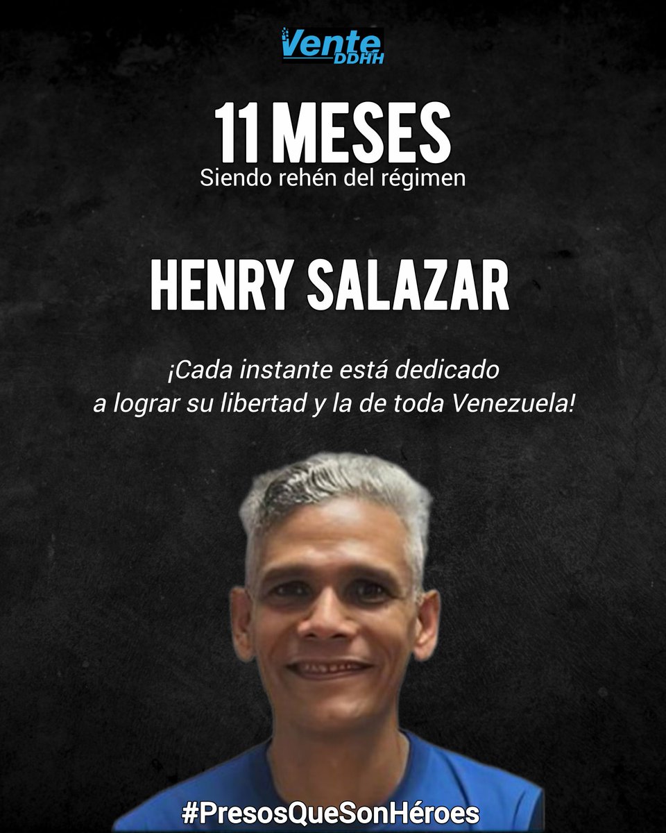 ⛓️Estos venezolanos fueron secuestrados por pensar distinto. Son padres, hijos, hermanos, amigos y profesionales que ejercieron una gran labor por la libertad del país. 

🔹Eduardo Torres cumple 2 meses secuestrado. 

🔹 Carmen Salazar, Germán Antillano, Zyad Naime, Carlos