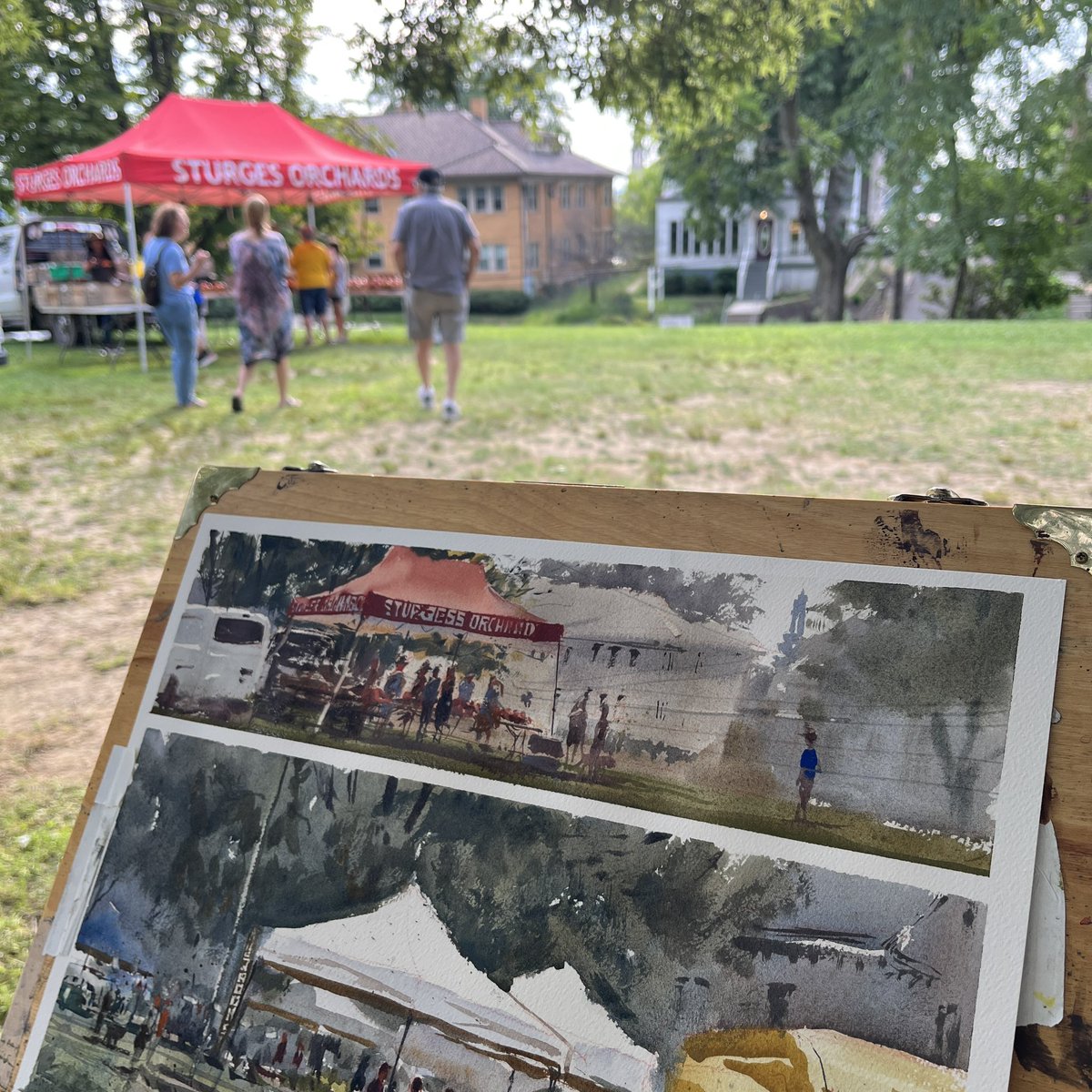 Jared_Cullum's tweet image. Sketching at my neighborhood farmers market today