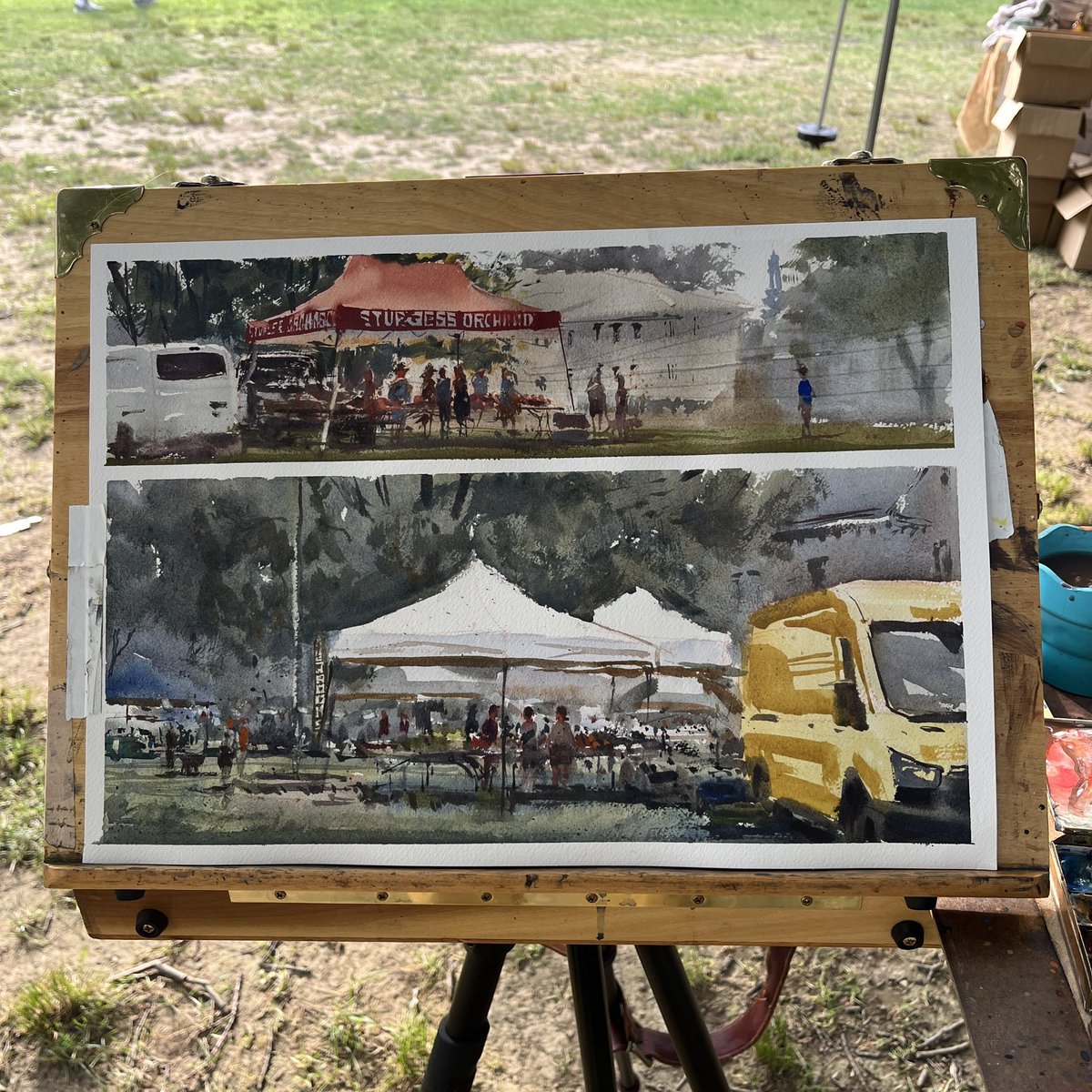 Jared_Cullum's tweet image. Sketching at my neighborhood farmers market today