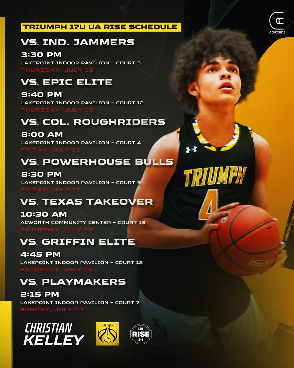 ckelley2026's tweet image. ‼️COACHES ‼️
Here us my Session 3 schedule for UA Rise
Atlanta, GA!!
@reaganhoops @AlJohnsonSports @AlamoCityHoops1 @TriumphBasketb1