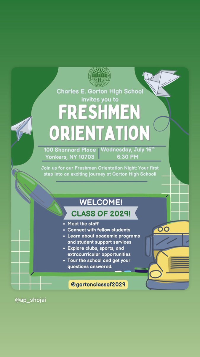 RoseAnne Collins-Judon (@rcollinsjudon) on Twitter photo All current & potential GHS Class of 2029 are welcome to attend <a href="/YonkersSchools/">Yonkers Public Schools</a> <a href="/AnibalSolerJr/">Aníbal Soler, Jr.</a> <a href="/Prin_MoralesGHS/">Mr. Jamie Morales</a> <a href="/GortonHSMBK/">MBKGHS</a> All current & potential GHS Class of 2029 are welcome to attend <a href="/YonkersSchools/">Yonkers Public Schools</a> <a href="/AnibalSolerJr/">Aníbal Soler, Jr.</a> <a href="/Prin_MoralesGHS/">Mr. Jamie Morales</a> <a href="/GortonHSMBK/">MBKGHS</a>