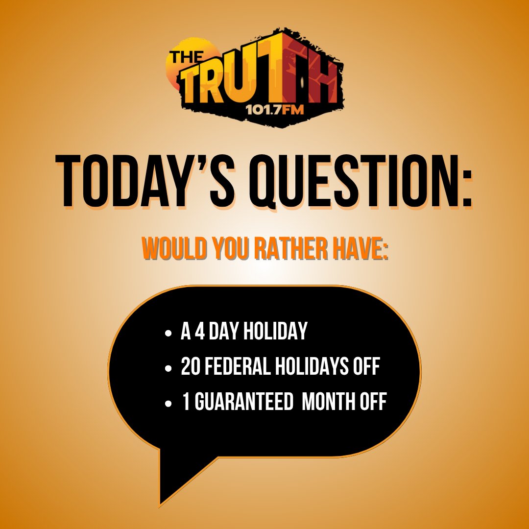 Question of the day! Comment below which you option YOU would rather have: