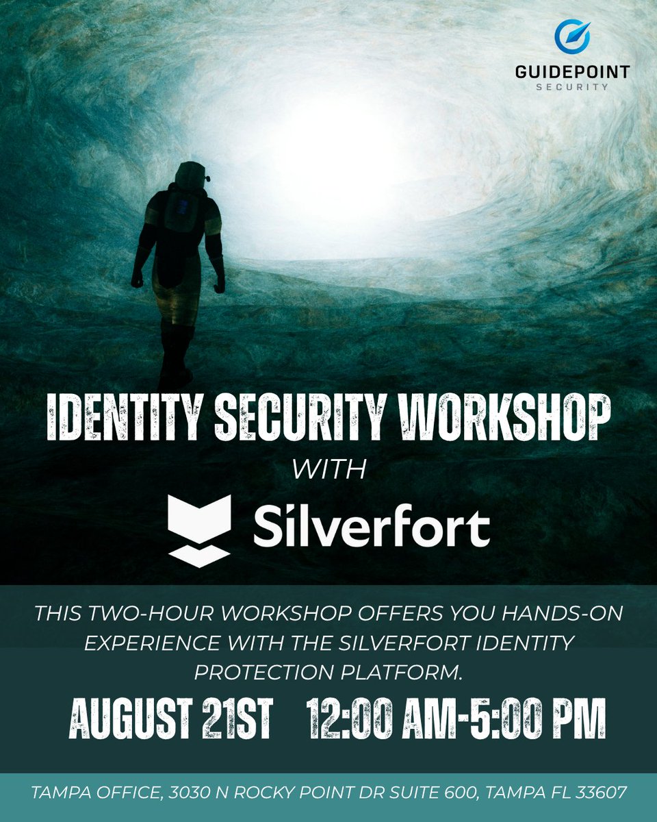 🛡️ Identity Security IRL.
Get hands-on with @Silverfort + <a href="/GuidePointSec/">@guidepointsec</a> in a 2-hr cloud lab 
MFA (RDP, Run As, PowerShell)
Protect &amp; map service accounts
Virtual fencing
Log analysis + ITDR

🎟️go.guidepointsecurity.com/2025_08_21_SE_…

#CyberSecurity #Silverfort #IdentityProtection #NeonTemple