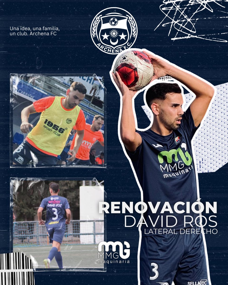 archenafc's tweet photo. RENOVACIÓN | PREFERENTE

¡David Ros sigue en casa!

El lateral derecho renueva su compromiso con el Archena FC y continuará recorriendo la banda del Andrés Abenza una temporada más.

#ArchenaFC #Renovación #DavidRos #Temporada2025 #PreferenteAutonomica #Fútbol https://t.co/Am1QusFFaT