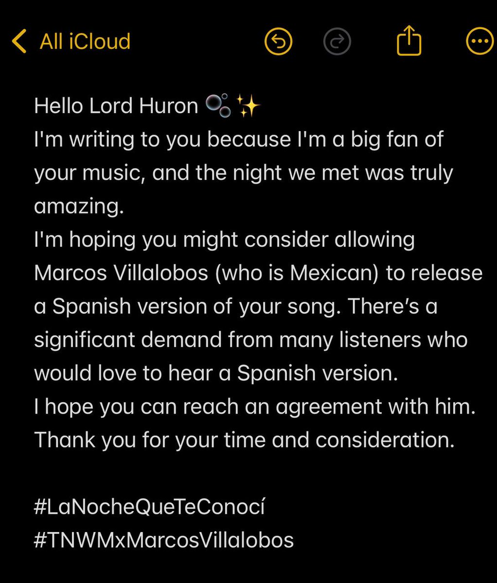 luz_24m's tweet photo. Nocheeeee ✨
#LaNocheQueTeConocí #TNWMxMarcosVillalobos @LordHuron @Marcosvllb https://t.co/S5rYYPIxXO