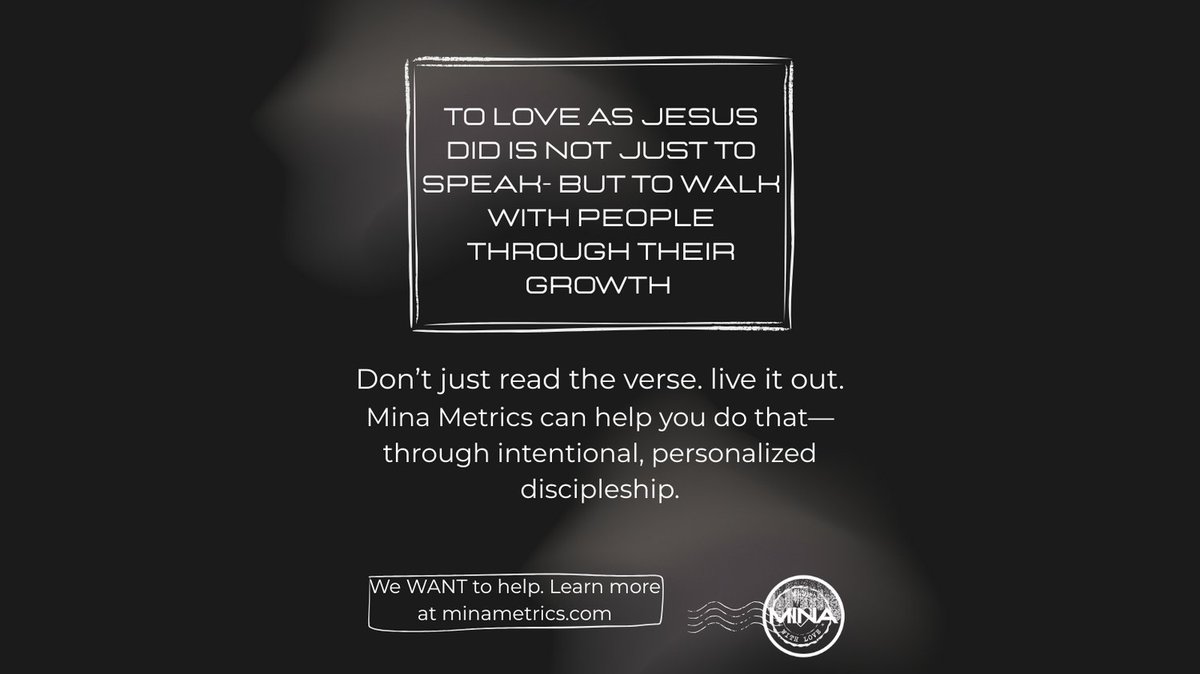 minametrics's tweet image. Jesus didn’t just teach love—He lived it by walking with people. What if your discipleship did the same? Mina Metrics equips pastors to love well through intentional, personalized growth pathways. Start now at minametrics.com. #DiscipleshipGrowth #GodsLove #Agapelove