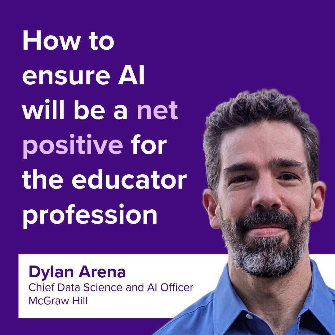 MHEducation's tweet image. In a new video Q&A, our Chief Data Science and AI Officer Dylan Arena discusses the value of building AI tools that strengthen the student-teacher connection. Watch here: bit.ly/4nDQ3Hx
