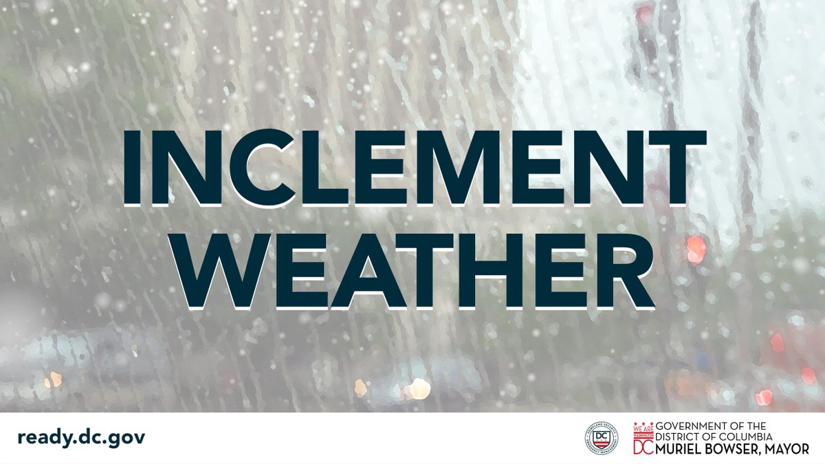 ⚠️ A Flood Watch is in place until midnight. 2 to 3 inches/hour rainfall rates are possible in the DC area. Flash flooding is caused by excessive rainfall. Don't risk it. Shelter-in-place during the storm &amp; stay #ReadyDC