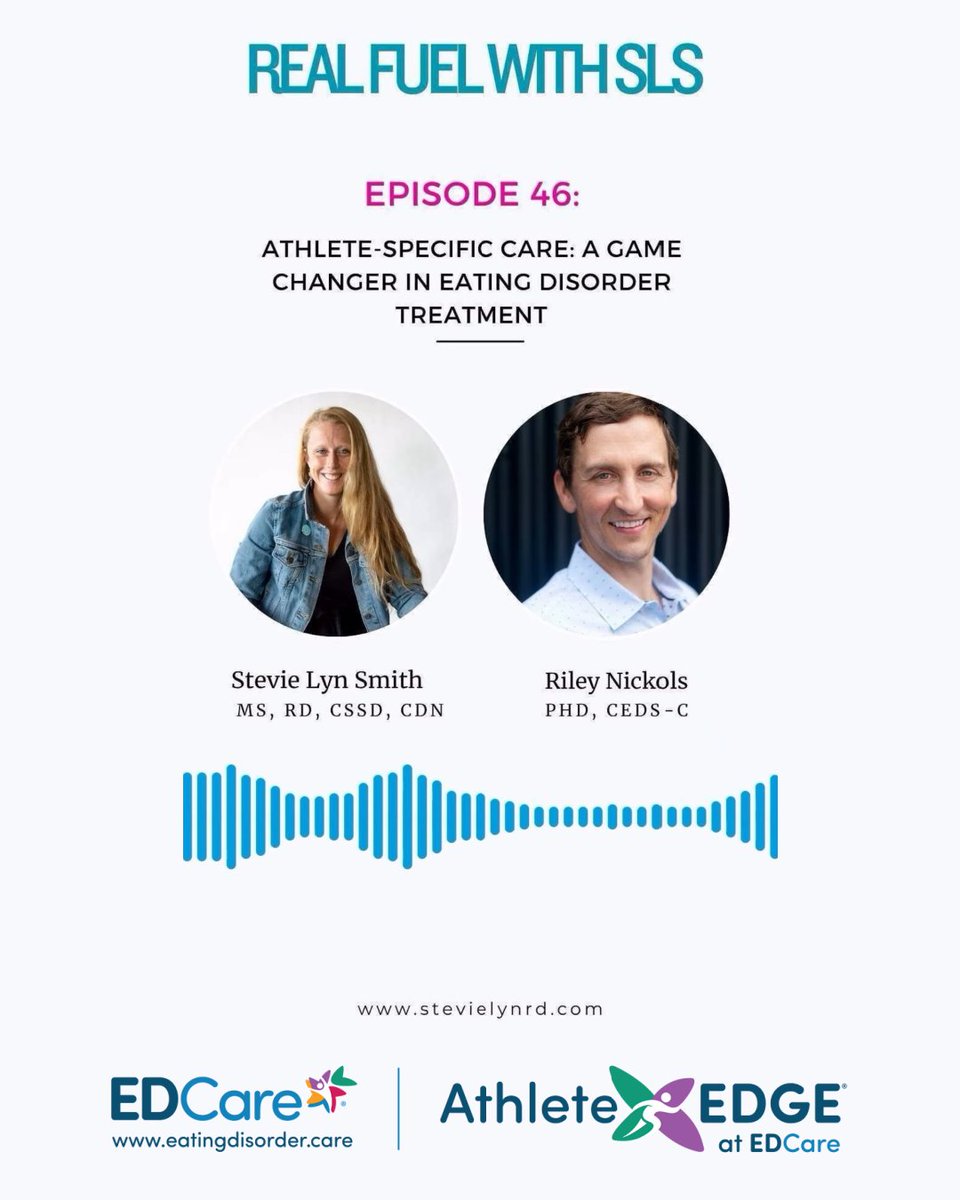 #AthleteEDGE at #EDCare was featured on the Real Fuel with SLS #podcast! Dr. Riley Nickols, Senior Program Advisor for Athlete EDGE, discusses why athletes need specialized support when it comes to eating disorder treatment. Listen now: ow.ly/Rta350Wn1zU