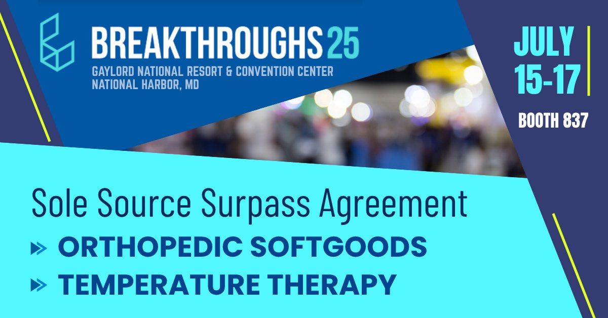 deroyal's tweet image. NEXT WEEK! See you at #Breakthroughs25! Visit Booth 837 Ask about our Sole Source Surpass Agreements for #TemperatureMonitoring and #Orthopedic #Softgoods. Event Details: bit.ly/4krZw2w