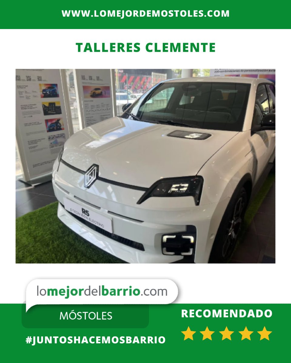 LMDMostoles's tweet photo. 🚗⚡ ¡𝗝𝘂𝗹𝗶𝗼 𝘃𝗶𝗲𝗻𝗲 𝗰𝗮𝗿𝗴𝗮𝗱𝗼 𝗱𝗲 𝘃𝗲𝗻𝘁𝗮𝗷𝗮𝘀 𝗲𝗹𝗲́𝗰𝘁𝗿𝗶𝗰𝗮𝘀!⁣
En 𝗧𝗮𝗹𝗹𝗲𝗿𝗲𝘀 𝗖𝗹𝗲𝗺𝗲𝗻𝘁𝗲 ya puedes reservar tu 𝗻𝘂𝗲𝘃𝗼 𝗥𝗲𝗻𝗮𝘂𝗹𝘁 𝟱 𝗲𝗹𝗲́𝗰𝘁𝗿𝗶𝗰𝗼🔌, el icono que vuelve con más estilo, tecnología y cero emisiones 🌱✨⁣
⁣
Y lo mejor... ¡con promociones irresistibles este mes! 👇⁣
✅ 𝗣𝗹𝗮𝗻 𝗠𝗼𝘃𝗲𝘀 𝗜𝗜𝗜 (¡date prisa, solo hasta fin de fondos)⁣
✅ 𝗛𝗮𝘀𝘁𝗮 𝟭𝟬.𝟬𝟬𝟬 𝗸𝗺 𝗱𝗲 𝗰𝗮𝗿𝗴𝗮 𝗴𝗿𝗮𝘁𝗶𝘀 durante 3 años con Iberdrola 💸⁣
✅ 𝗗𝗲𝘀𝗰𝘂𝗲𝗻𝘁𝗼 𝗖𝗔𝗘𝗦 para que el estreno sea aún más dulce⁣
⁣
🔋 Sostenibilidad, diseño retro y tecnología 100% eléctrica... ¿se puede pedir más?⁣
👉 𝗩𝗲 𝗮 𝗧𝗮𝗹𝗹𝗲𝗿𝗲𝘀 𝗖𝗹𝗲𝗺𝗲𝗻𝘁𝗲 𝘆 𝗱𝗮 𝗲𝗹 𝗽𝗿𝗶𝗺𝗲𝗿 𝗽𝗮𝘀𝗼 𝗵𝗮𝗰𝗶𝗮 𝘁𝘂 𝗥𝗲𝗻𝗮𝘂𝗹𝘁 𝟱 𝗲𝗹𝗲́𝗰𝘁𝗿𝗶𝗰𝗼.⁣
⁣📌Avda Cámara de la Industria 5, Móstoles⁣
📌C/ La Fragua, 3, Móstoles ⁣
👉https://t.co/wx6S9wrGtM
⁣
#LoMejorDeMostoles #YoComproEnElBarrio #Renault5Electrico #TalleresClemente #CocheElectrico #MovilidadSostenible #MostolesSeMueve #Renault5Returns #ConducciónEléctrica⁣