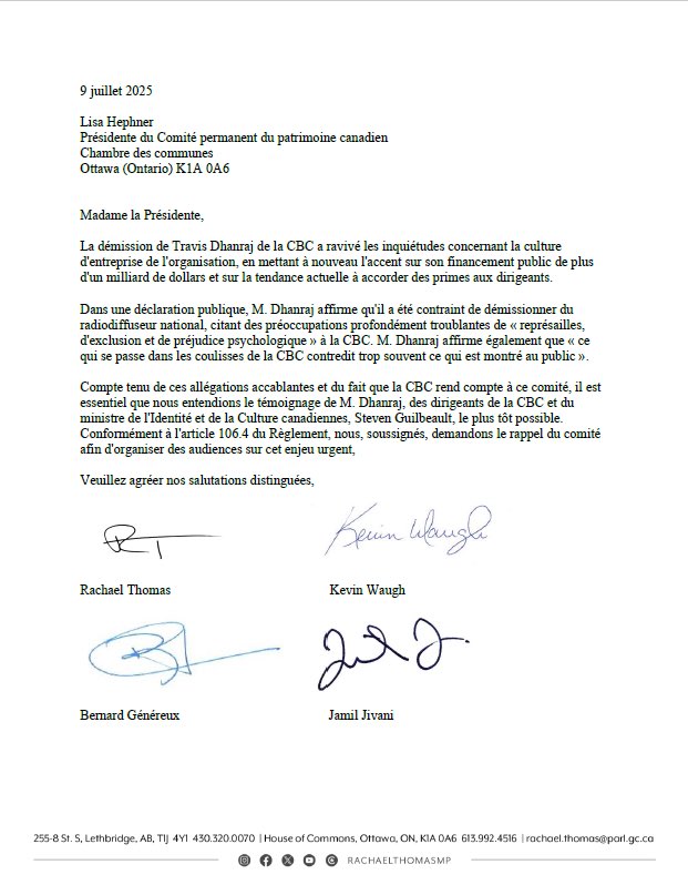 RachaelThomasAB's tweet image. BREAKING NEWS
Conservatives are calling for immediate committee hearings into the CBC for forcing the resignation of Travis Dhanraj.
The CBC is again accused of workplace harassment and bias reporting.
All of this while the CBC is funded by taxpayers and executives pay…