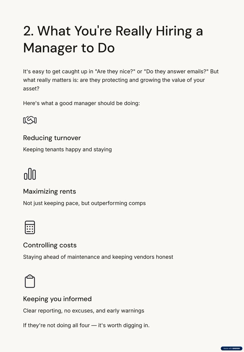 When is it time to fire your property manager?

If you’re dealing with flat rents, high costs, or long vacancies — it might not be the market. It might be your team. DM for the full deck.

#multifamily #realestate #landlordtips #propertymanagement