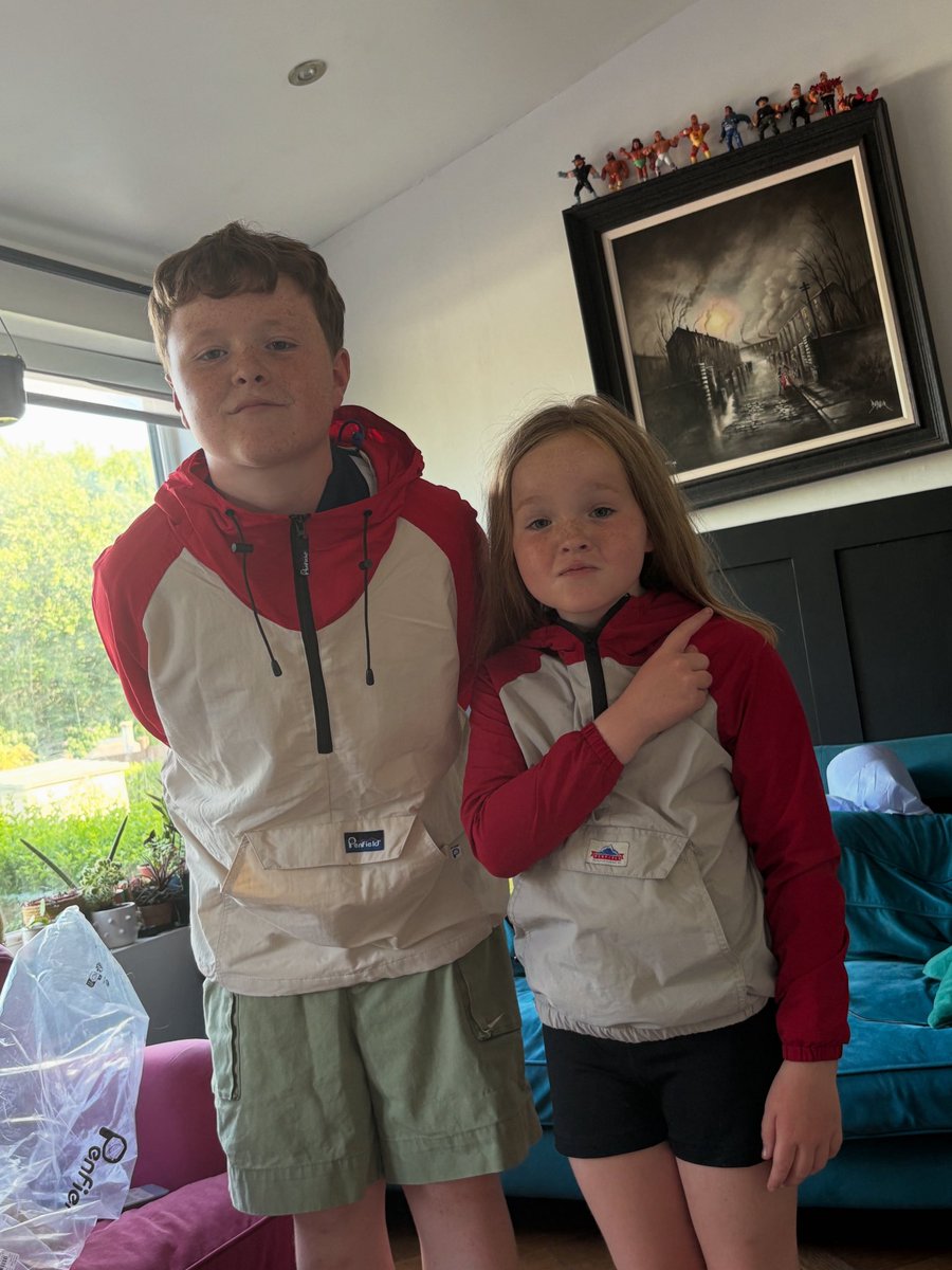 Oliver’s happy with another early birthday present for when he goes oasis , also with Jess who tried on the one he had when he was six 😂 slightly small for her tho. 

Have warned him he maybe lucky get a Freddo now on his birthday 🤣