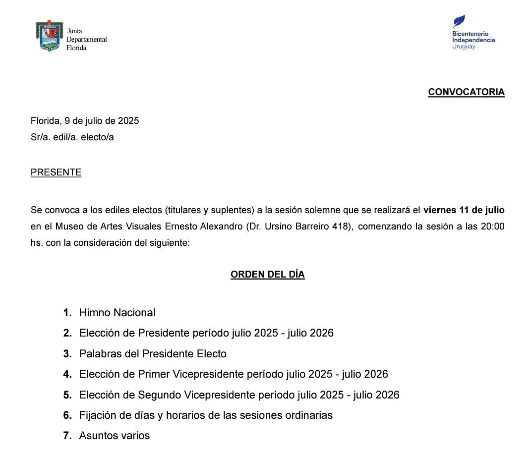 📒 Agendar
🖋️ Sesión Solemne 
🗓️ Viernes 11/07/2025
🕗 Hora 20:00
🌐 MAVEA (Dr. Ursino Barreiro 418)
