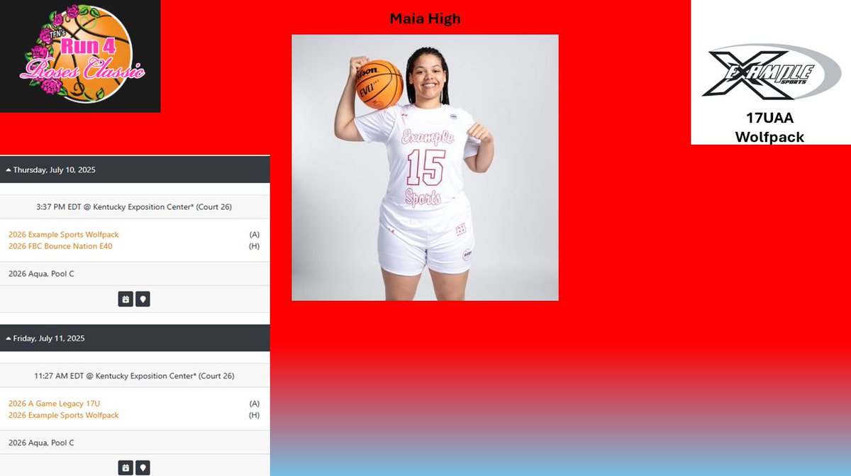 Maia High (@high_maia) on Twitter photo First stop this weekend, <a href="/TFNsRun4Roses/">TFN's Run 4 Roses</a>. Ready to compete.
<a href="/ExampleSports3/">Example Sports AAU</a> <a href="/example_academy/">Example Academy</a> <a href="/barrybradford3/">Barry Bradford</a> First stop this weekend, <a href="/TFNsRun4Roses/">TFN's Run 4 Roses</a>. Ready to compete.
<a href="/ExampleSports3/">Example Sports AAU</a> <a href="/example_academy/">Example Academy</a> <a href="/barrybradford3/">Barry Bradford</a>