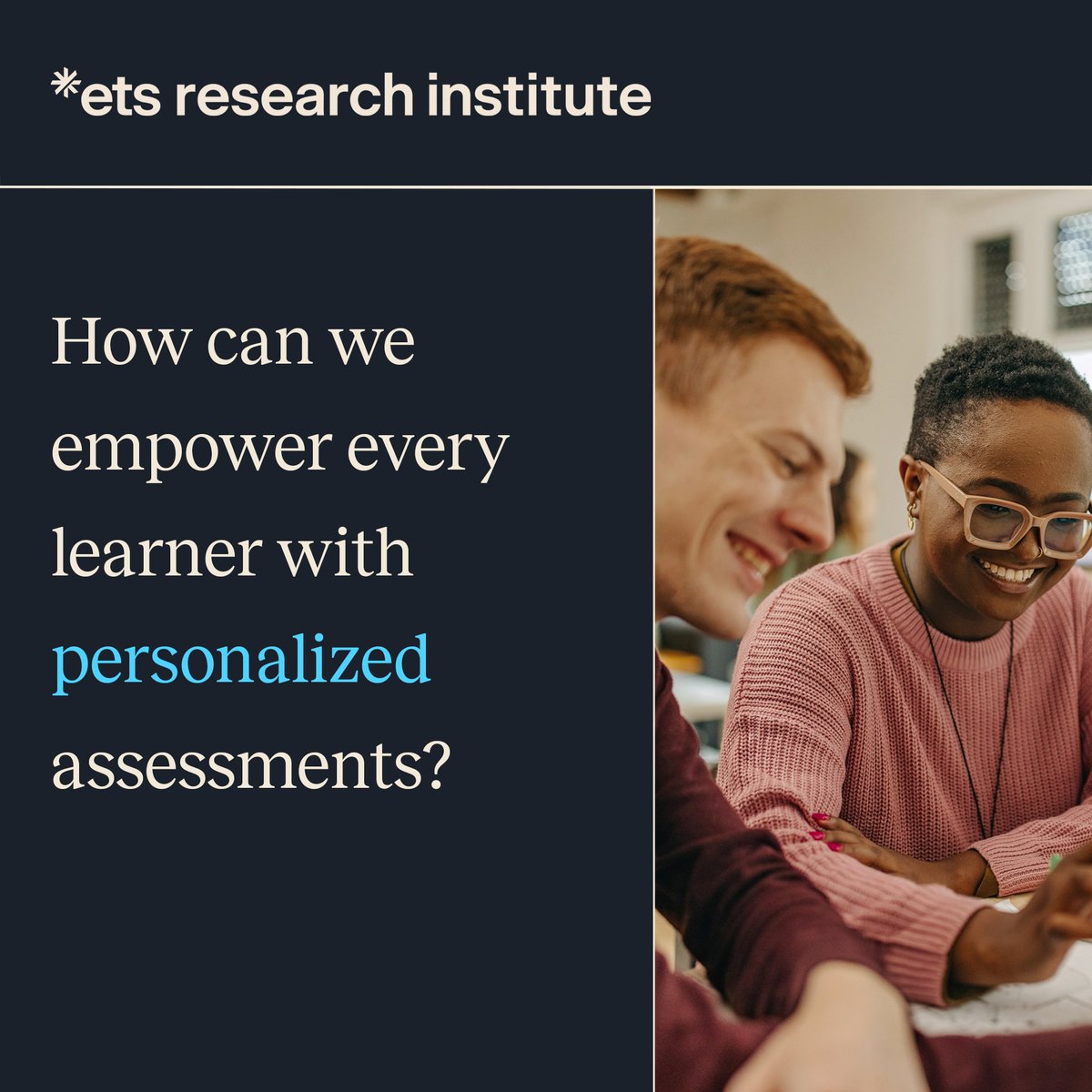 ETSresearch's tweet image. What if assessments worked with you, not against you?
We’re reimagining what assessments can be when they reflect real learners & designing tools that adapt to individual strengths, personal contexts & conditions where people learn best.
🔗 See how: ets.org/research/revol…