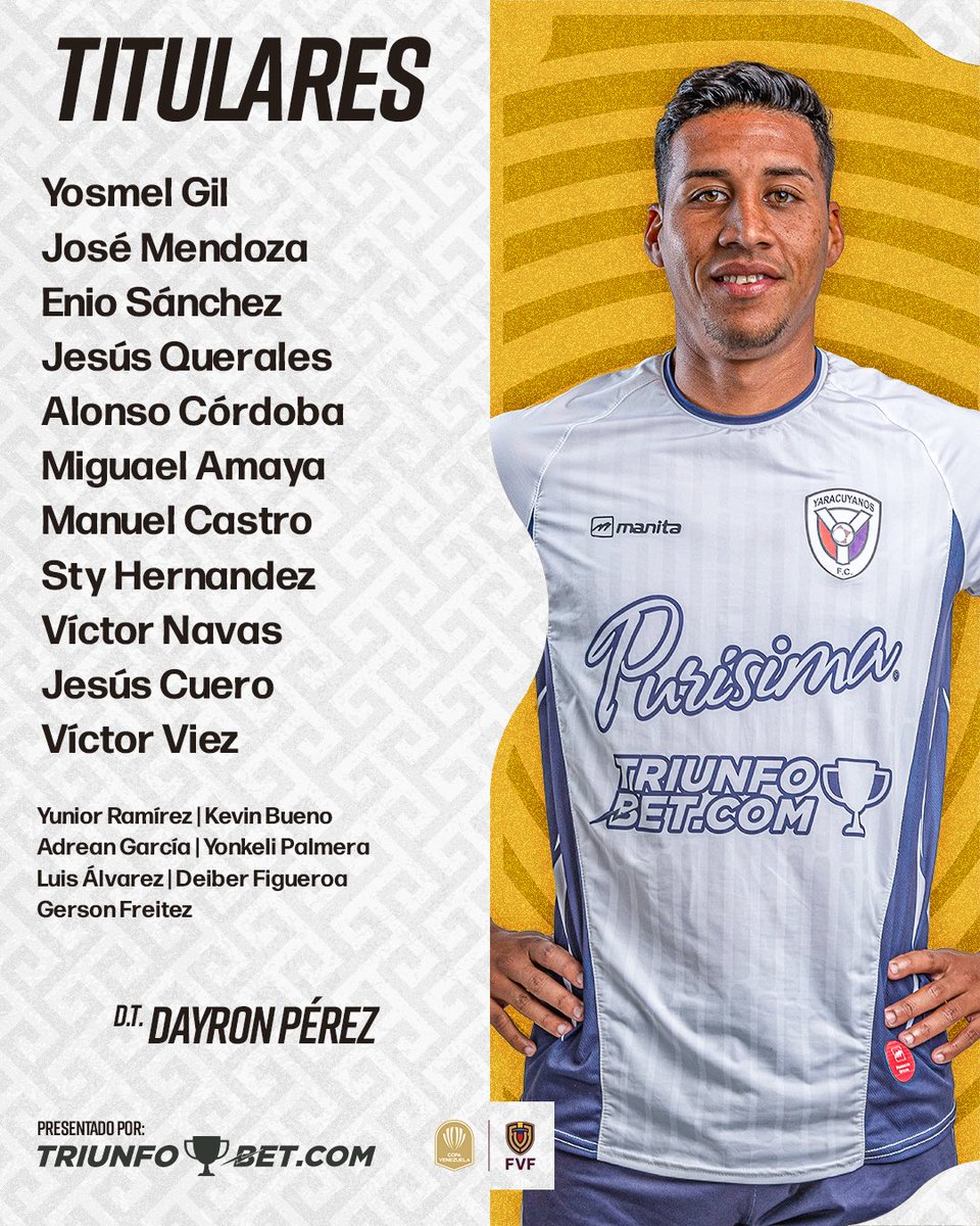 FCYaracuyanos's tweet image. ¡Todo listo para arrancar esta nueva batalla copera!
Estos son los 11 guerreros que hoy saltan al campo con el corazón en alto y los sueños firmes.
#DirectoALaGloria🇳🇱