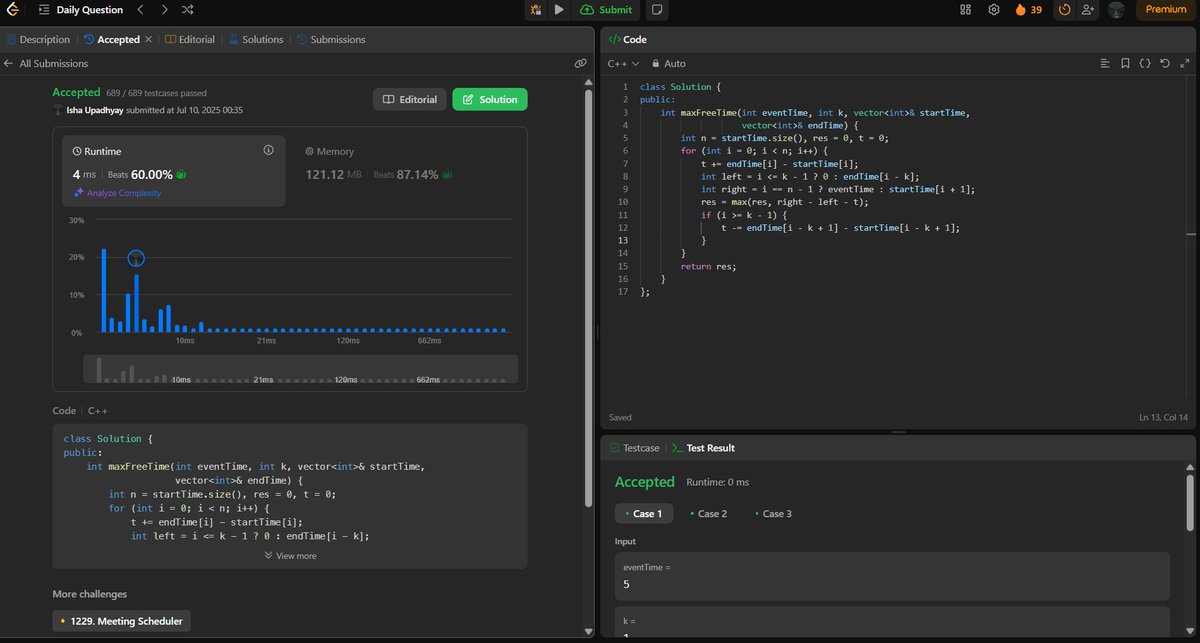 ishaupadhy17622's tweet image. Leetcode Streak:  leetcode.com/problems/resch…

 Solution on GitHub: github.com/Isha-upadhyay/… 

Good night guys!!
#100DaysOfCode #CodingStreak #DSA #ProblemSolving