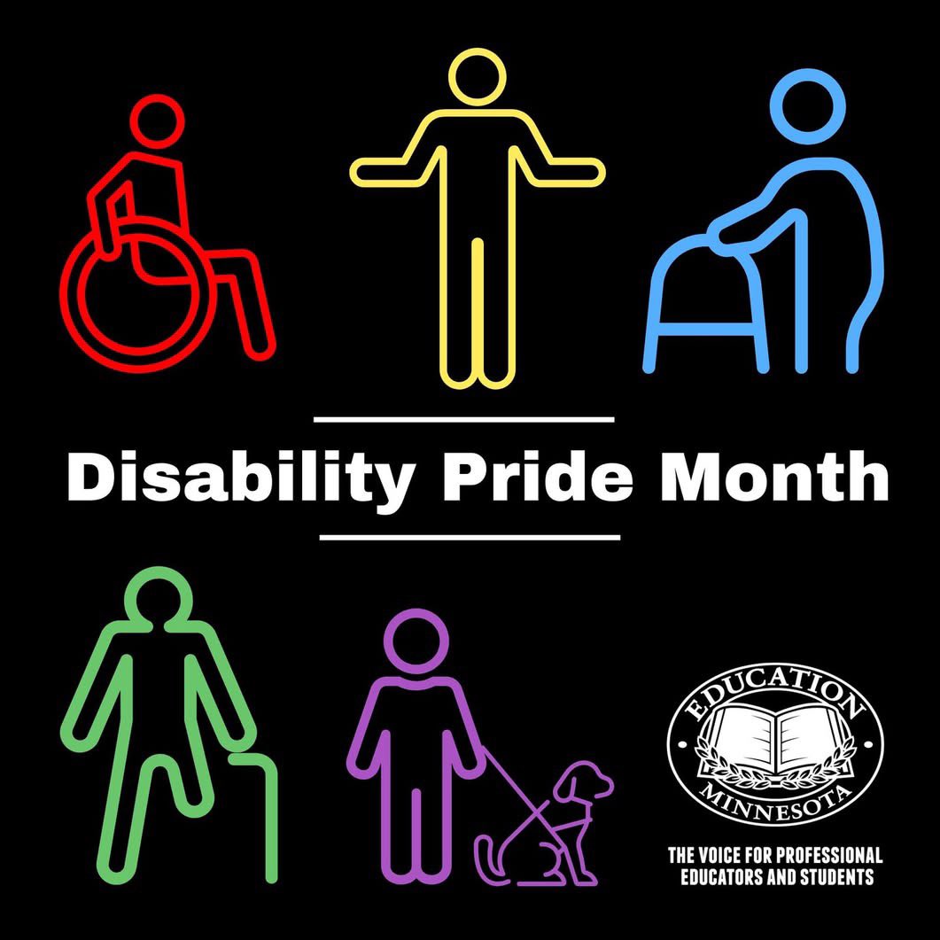 EducationMN's tweet image. July is Disability Pride Month!
As educators, amplifying diverse voices and experiences in the classroom is essential to cultivate future leaders who value disability inclusion and acceptance.