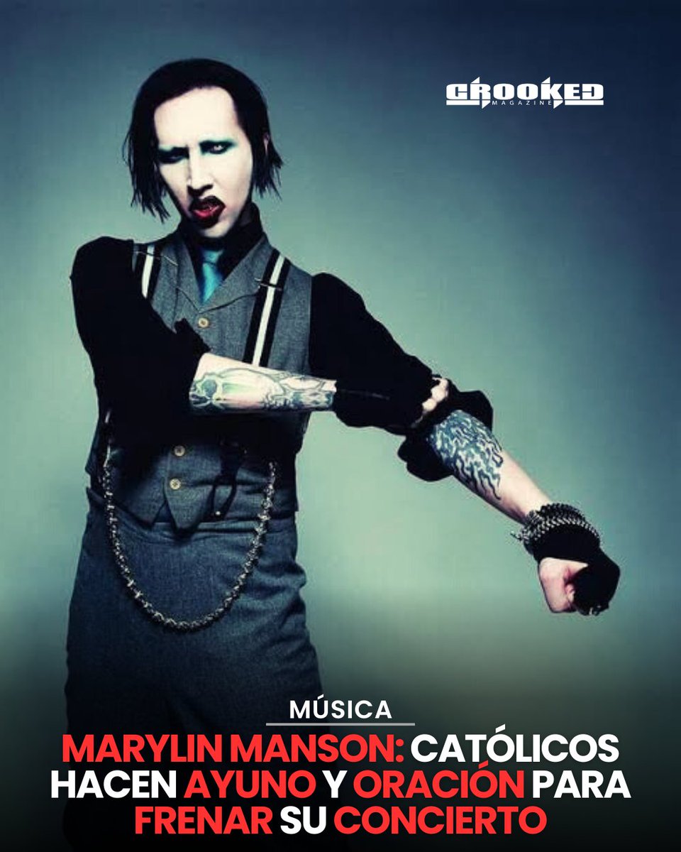 CrookedMagazine's tweet image. Un grupo católico está haciendo un ayuno de 40 días para "proteger" a San Luis Potosí de Marilyn Manson ¿La libertad artística es un derecho o una amenaza? ¿Qué opinas? #Fenapo2025 #MarilynManson #LibertadDeExpresión