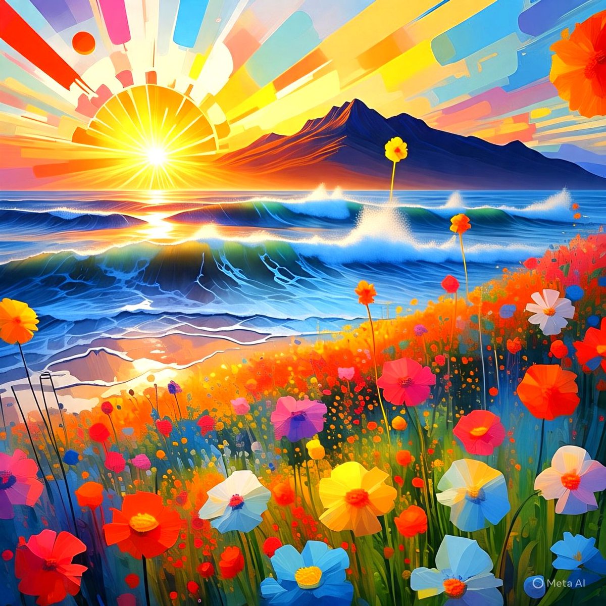 PositivePBD's tweet image. Sunrise &amp;amp; Spring Flowers