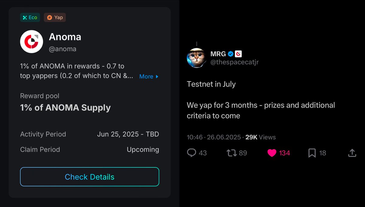 BuzzMalx's tweet image. When will Anoma launch a token?

A lot of folks are asking now
“When TGE?”

So I made a little research 

@anoma yap campaign has started on 25th of June. And one of the team members told us that it will run for 3 months

So this campaign will probably end in late September or…