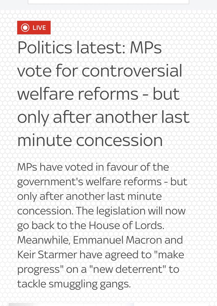 DebiEvansMatron's tweet image. #WelfareReform voted through  SURPRISE …. Not….. 🙄

Source Sky News