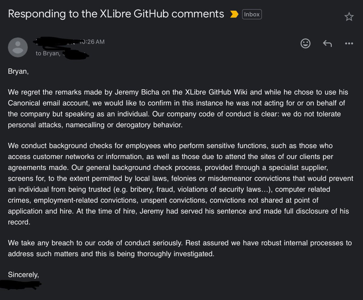 LundukeJournal's tweet image. Canonical (parent company of Ubuntu Linux) has responded to the recent Lunduke Journal coverage regarding the defacement of GitHub wiki pages by one of their employees (who, it was discovered, is a registered sex offender — who, according to court records, committed “thousands”…