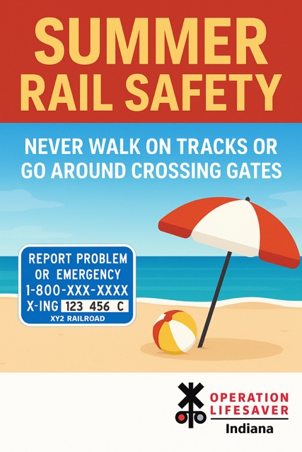 IndianaOpLife's tweet image. ☀️🚦 Summer fun shouldn’t end in tragedy.
Remember: Never walk on train tracks or go around crossing gates. Trains can come at any time—and they can’t stop quickly. #RailSafety