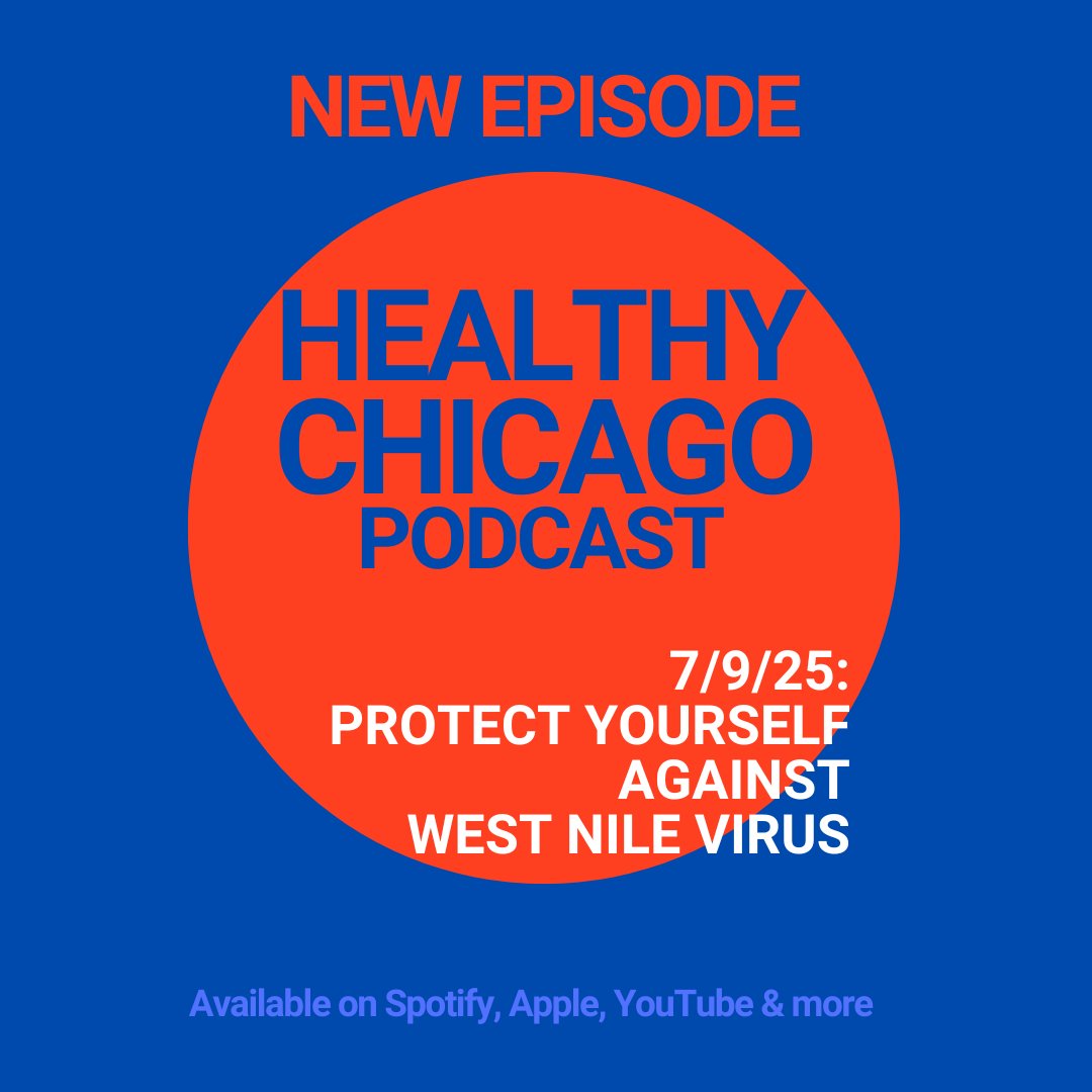 ChiPublicHealth's tweet image. Vectors, mosquitoes, West Nile Virus, prevention & protection. Listen & learn!
🎧 Apple: chi.gov/44Pw4OJ
🎧 Spotify: chi.gov/4kxSFUt
💻 YouTube: youtu.be/PWehd4nLf9w
Get info on mosquito-borne diseases at cityofchicago.org/mosquitoes
#WestNileVirus #Mosquito