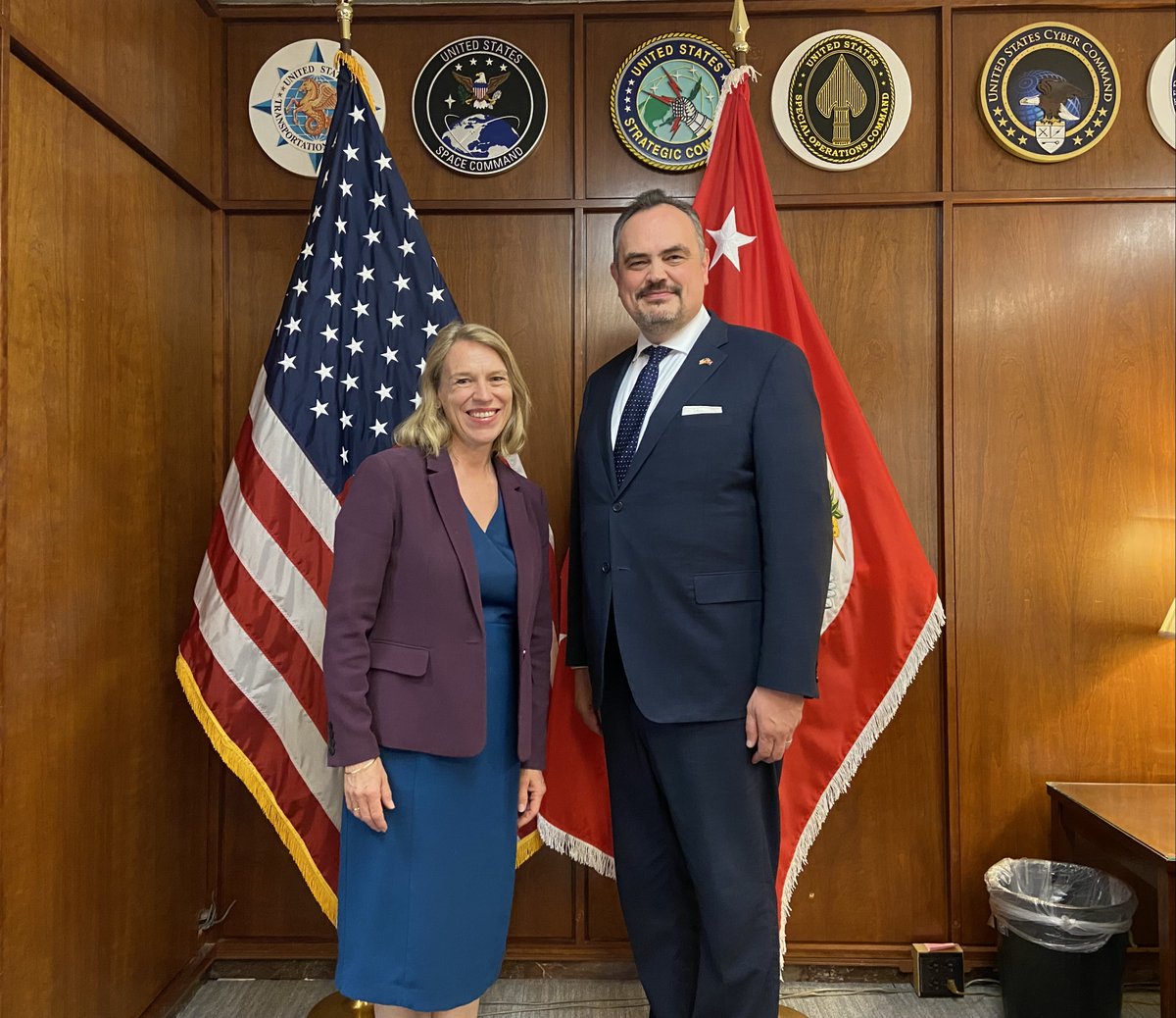 Yesterday, <a href="/NorwayAmbUSA/">Ambassador Anniken Huitfeldt</a> had the pleasure of discussing transatlantic relations, bilateral security cooperation, and arms control with Acting Under Secretary Brent T. Christensen. Thank you!