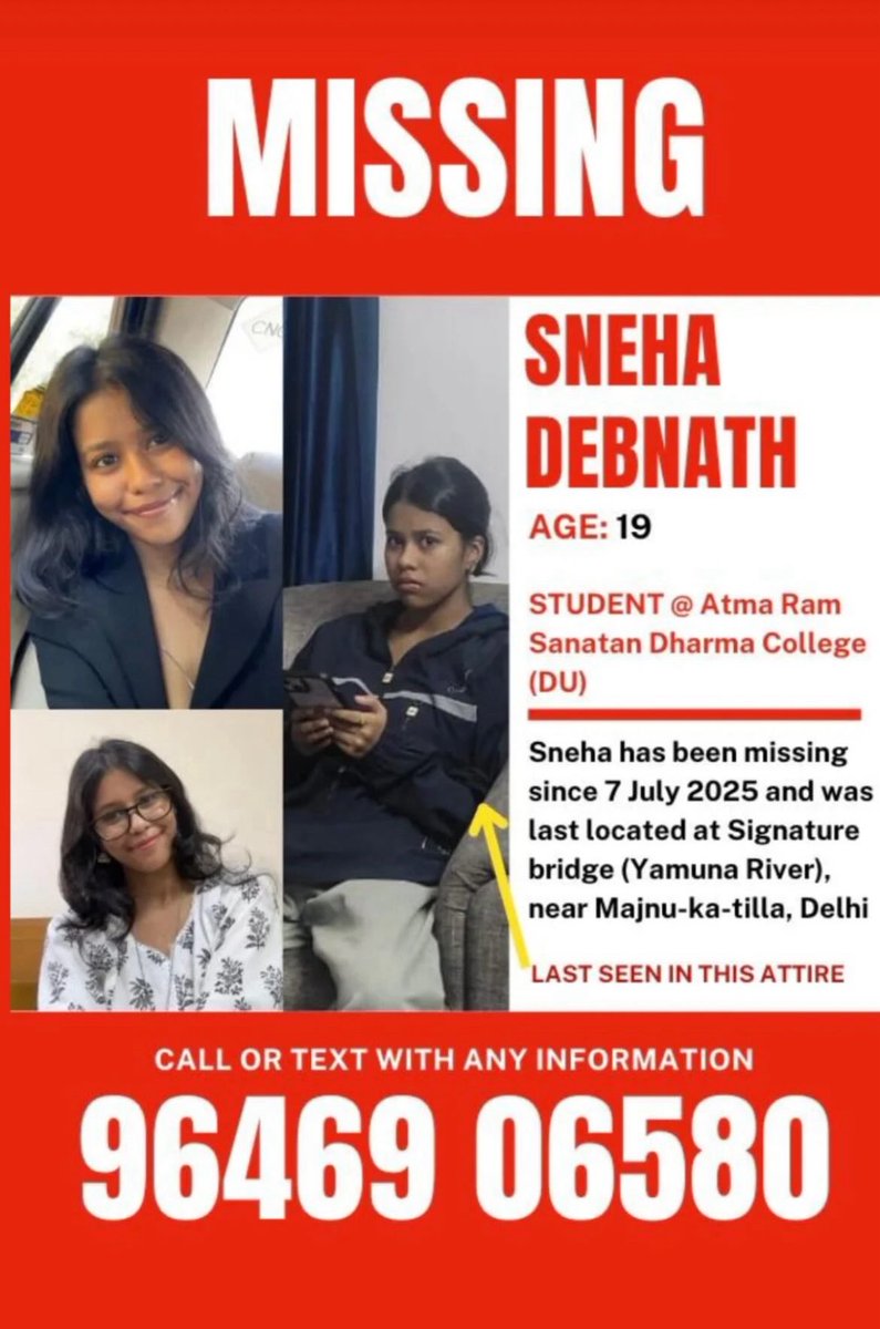 AnuharB's tweet photo. Our girl is still missing. @DelhiPolice do something in this. 
@ndtv @BBCHindi @ndtvindia @ZeeNews 
#snehadebnath https://t.co/3jtLHRm2fz